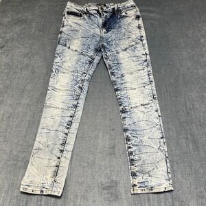 WT02 Jeans Mens 36/30 Blue Denim Cotton Stretch Mid Rise Stacked Straight Leg